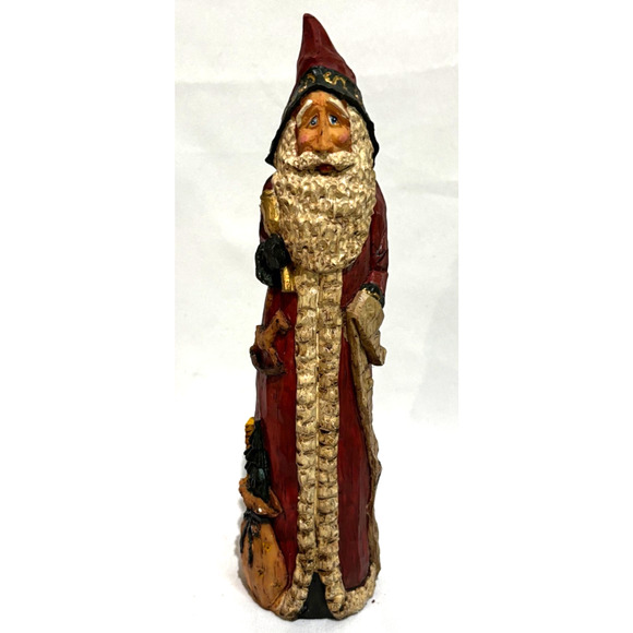 St. Nic Figure Carved Look Santa Vintage Holiday Collection Christmas 10" - Picture 1 of 10